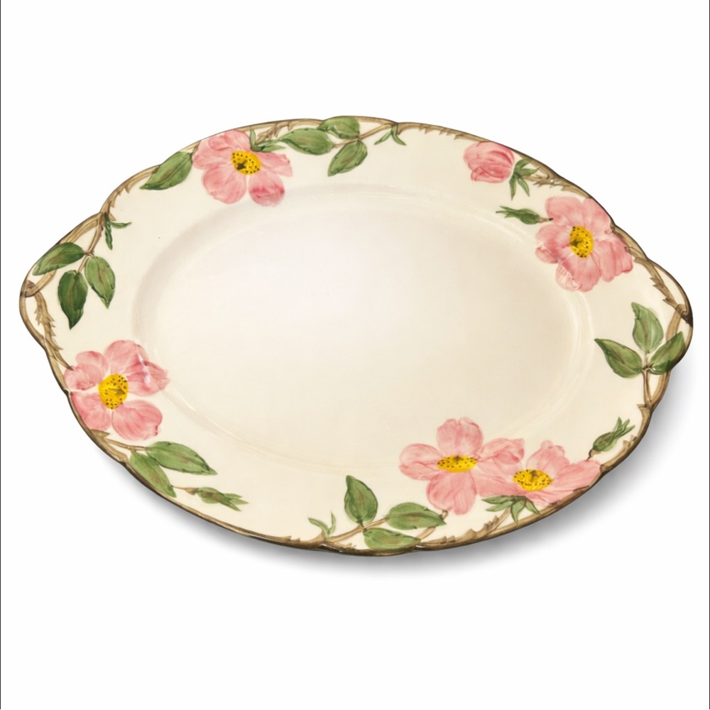 Vintage Franciscan Desert Rose Oval Platter Made in California MCM Serving Dish